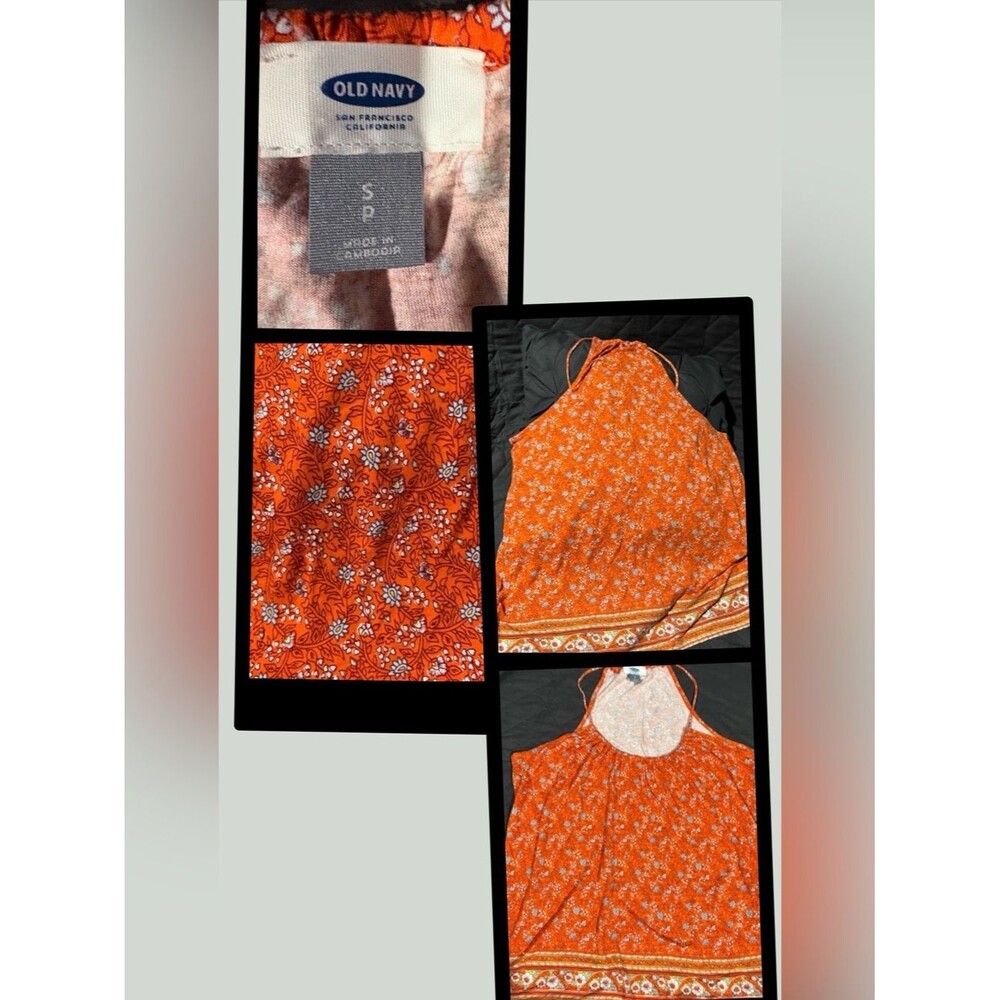 ❤️‍🔥FREE WHEN ADDED TO YOUR BUNDLE❤️‍🔥 Old‎ Navy Orange Floral Top #1561